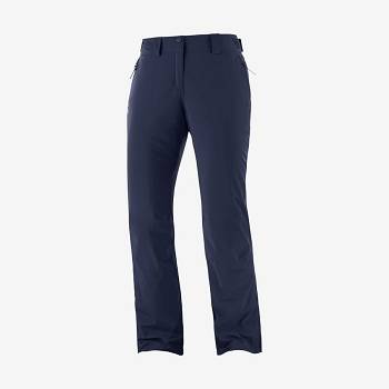 Navy Salomon THE BRILLIANT Women's Ski Pants | US-N1141