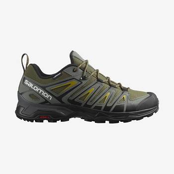 Olive / Black Salomon X ULTRA PIONEER CLIMASALOMON™ WATERPROOF Men's Hiking Shoes | US-O1980