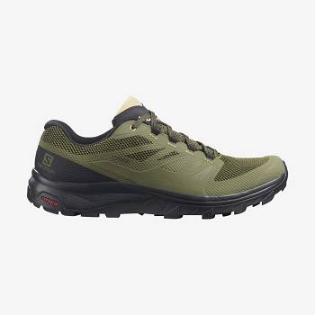 Olive Salomon OUTLINE WIDE GORE-TEX Men's Hiking Shoes | US-L2495