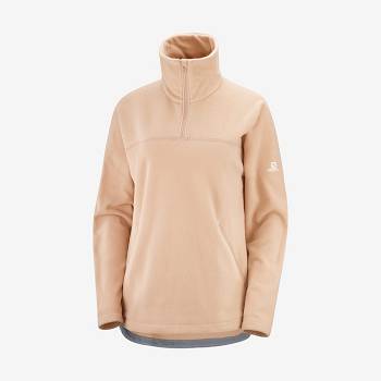 Pink Salomon ESSENTIAL COSY FLEECE Women's Hoodie | US-M1174