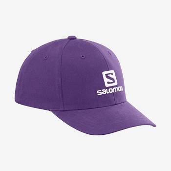 Purple Salomon LOGO Men's Hats | US-M1594