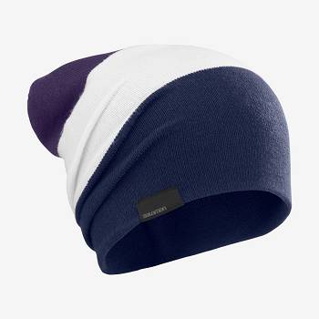 Purple / White / Blue Salomon FLATSPIN REVERSIBLE Women's Hats | US-A2256