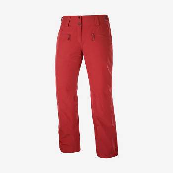 Red Salomon EDGE Women's Ski Pants | US-O1705