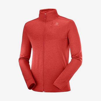 Red Salomon ESSENTIAL LIGHTWARM HEATHER Men's Hoodie | US-A1276