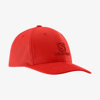 Red Salomon LOGO Men's Hats | US-O1987