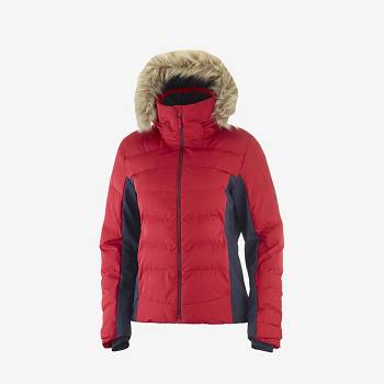 Red Salomon STORMCOZY Women's Ski Jackets | US-N1841