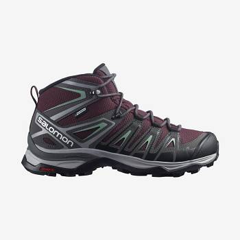 Red Salomon X ULTRA PIONEER MID CLIMASALOMON™ WATERPROOF Women's Hiking Shoes | US-A1332