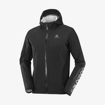 White / Black Salomon BONATTI 2.5L Men's Waterproof Jackets | US-N1134