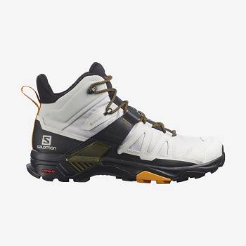 White / Black Salomon X ULTRA 4 MID GORE-TEX Men's Waterproof Shoes | US-O1252