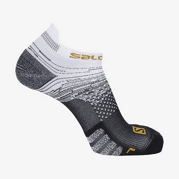 White / Grey Salomon PREDICT LOW Men's Socks | US-S1709