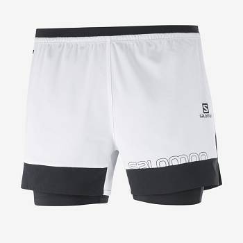 White Salomon CROSS 2IN1 Men's Shorts | US-L1963