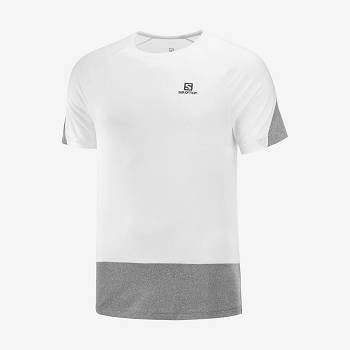 White Salomon CROSS RUN Men's T Shirts | US-A1689