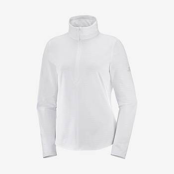 White Salomon ESSENTIAL LIGHTWARM Women's Hoodie | US-S2402