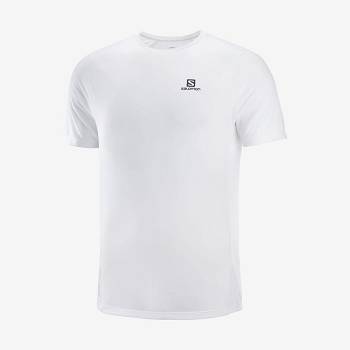 White Salomon PROMO CROSS REBEL Men's T Shirts | US-A2102