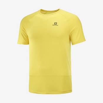 Yellow Salomon CROSS RUN Men's T Shirts | US-W3950