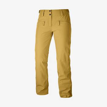 Yellow Salomon EDGE Women's Ski Pants | US-M1601