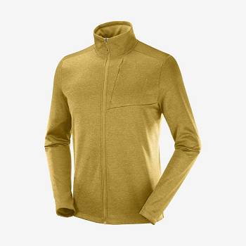 Yellow Salomon ESSENTIAL LIGHTWARM HEATHER Men's Hoodie | US-O1628