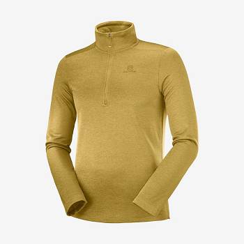 Yellow Salomon ESSENTIAL LIGHTWARM SEAMLESS Men's Hoodie | US-S1842