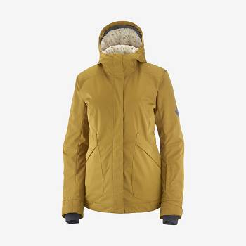 Yellow Salomon SNOW REBEL Women's Ski Jackets | US-L1739